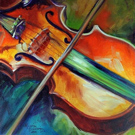 Violin Abstract 1818 By Marcia Baldwin Violin Painting Music