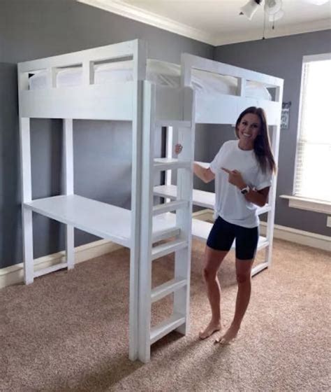 Diy Loft Bed With Desk Underneath Free Woodworking