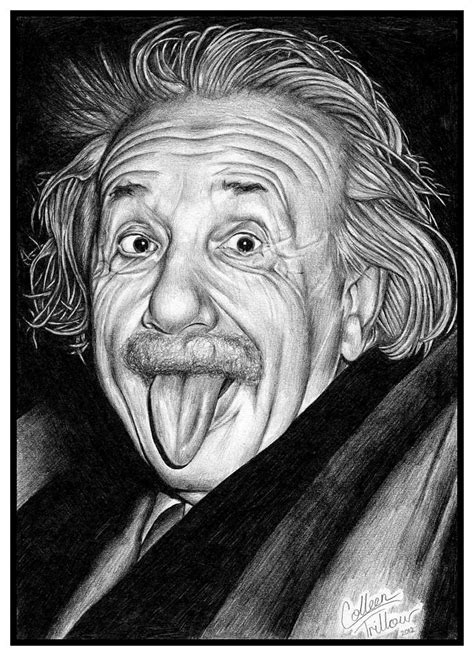 Albert Einstein Portrait Drawing By Colleen Trillow