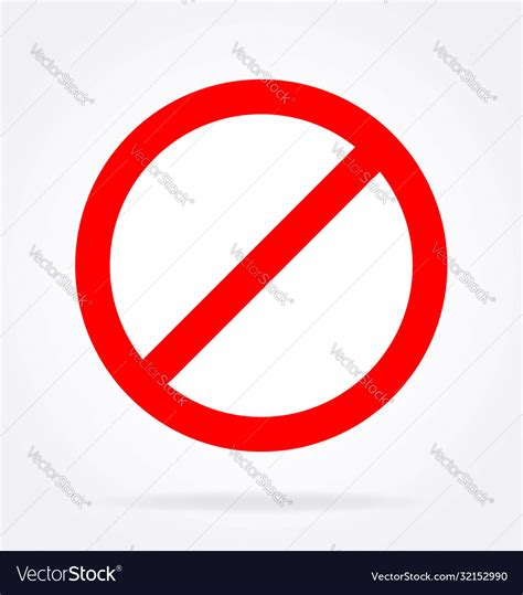 Simple No Blank Symbol Not Allowed Ban Royalty Free Vector