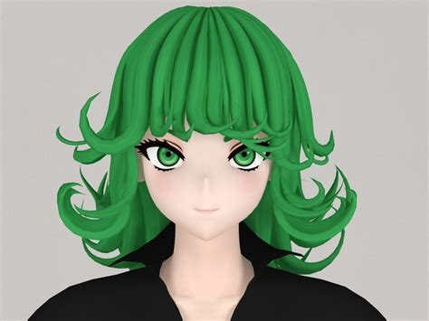 T Pose Rigged Model Of Tatsumaki Anime Girl 3d Model Rigged Cgtrader