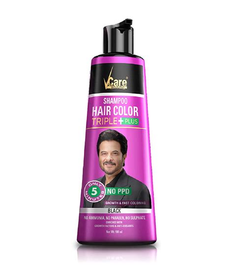 Vcare Shampoo Hair Color Temporary Hair Color Black 180 Ml