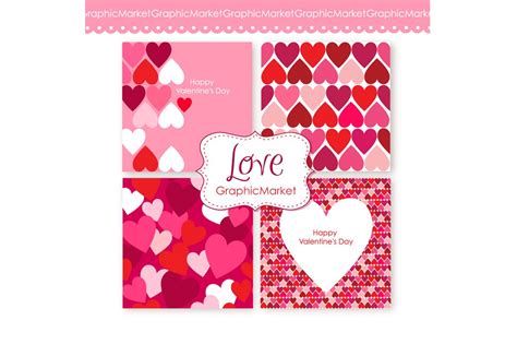 4 Valentines Day Template Design Custom Designed Illustrations