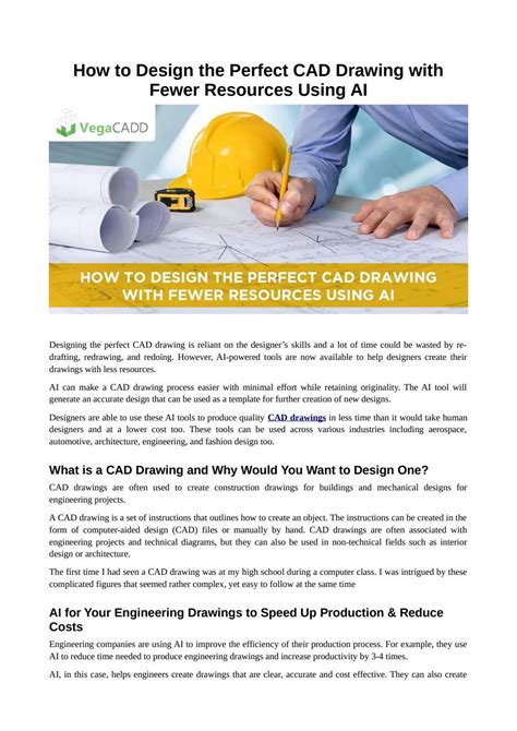 How To Design The Perfect Cad Drawing With Fewer Resources Using Ai By