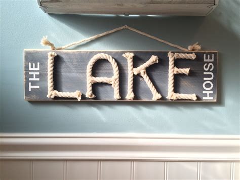 The Lake House Sign Nautical Rope Sign Lake House Decor