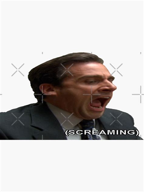 Michael Scott Screaming Sticker For Sale By Svoncek Redbubble