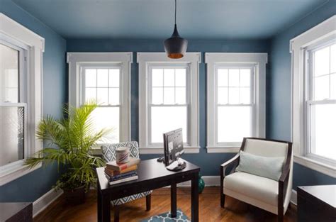 Blue Trim White Walls