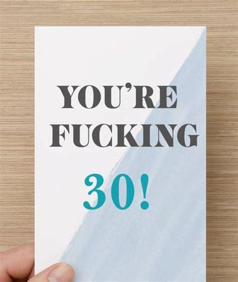 Funny 30th Birthday Card Youre F Ing 30 Thirty Etsy