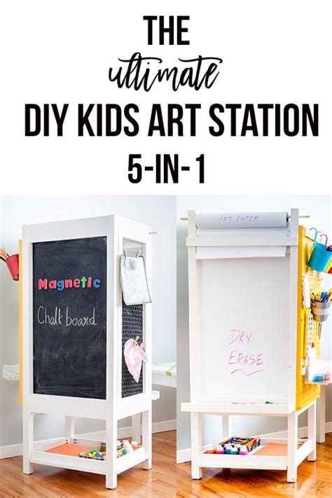 Diy Kids Art Station How To Make A 5 In 1 Freestanding Art Center