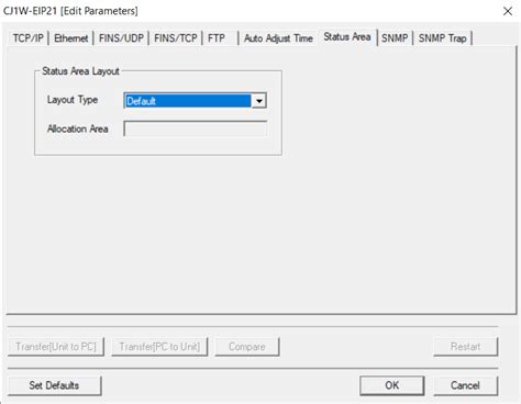 How To Enable The User Settings Area For Cj Eip Omron