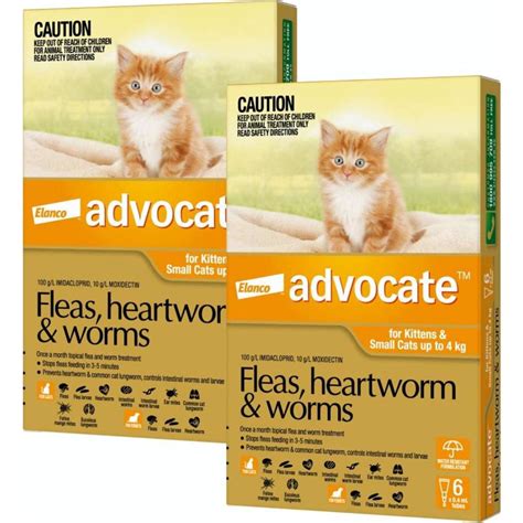 Advocate For Kittens And Small Cats Up To 4kg Orange 2x6 Pack Woolworths