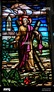 Stained glass window depicting Saint Andrew in the church of San Andres ...