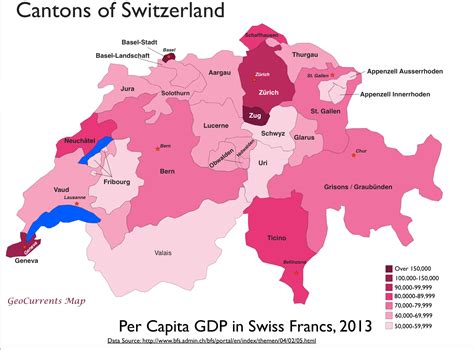 Customizable Maps Of Switzerland And Poland And Swiss Per Capita GDP