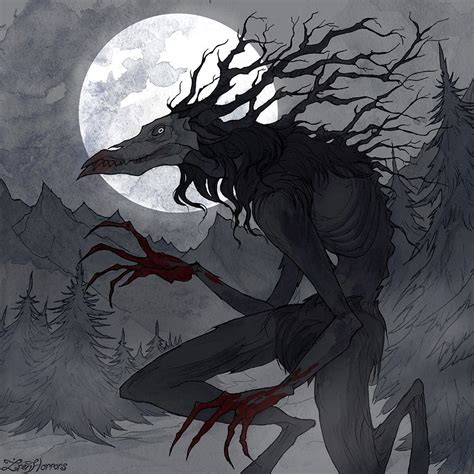 Вендиго Horror Art Mythical Creatures Art Dark Fantasy Art