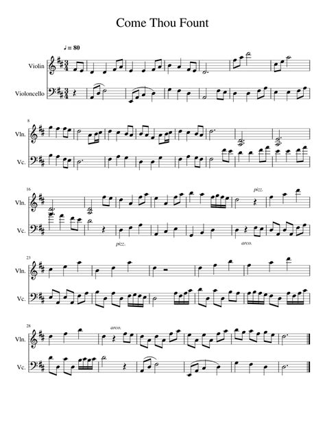 Music for deep sleep is made with the utmost care and integrity of sound, designed to induce pure relaxation. Come Thou Fount (violin and cello duet) sheet music for Violin, Cello download free in PDF or MIDI