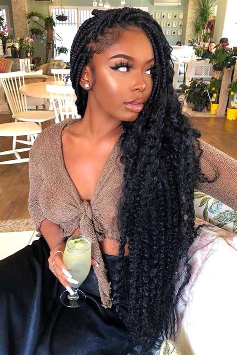 Knotless box braids are an excellent styling option for a variety of curly and natural hair types. 25 Gorgeous Braids with Curls That Turn Heads | StayGlam