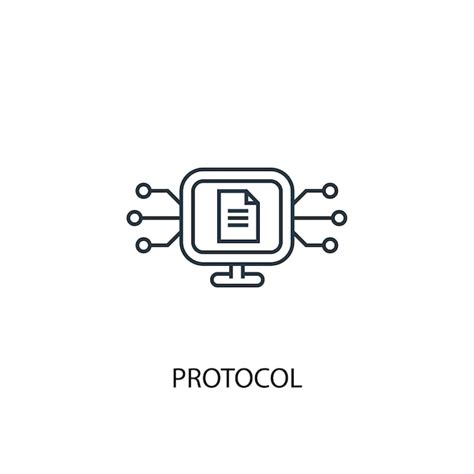 Icono De Línea De Concepto De Protocolo Ilustración De Elemento Simple