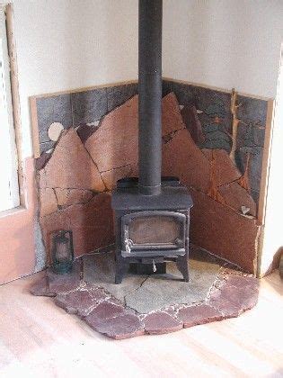 Many times, people will put tile under their wood stove and hearty backer behind it. Pin on Hearths