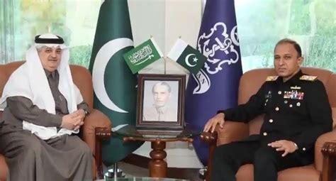 Saudi Envoy Meets Naval Chief Admiral Amjad Khan Niazi