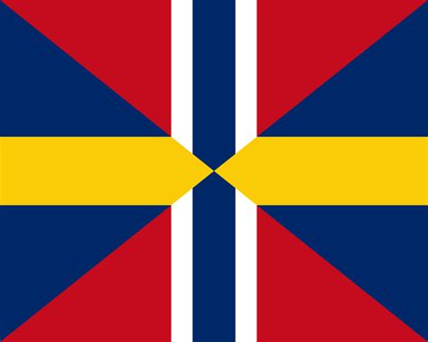 Swedish Norwegian Union Diplomatic Flag Rvexillology