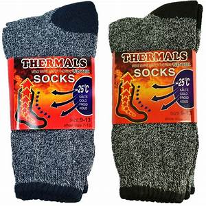 Goyoma Mens Heated Thermal 3 Pack Winter Socks Thermal Sox Boot Size