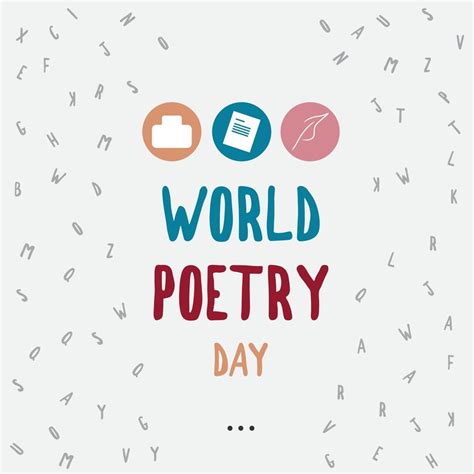 Vector Illustration Of World Poetry Day With Alphabet Ornament In Left