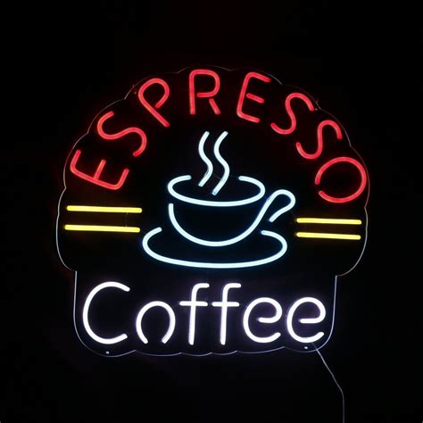 Espresso Coffee Led Neon Sign Coffee Shop Bar Wall Hanging Large Sign