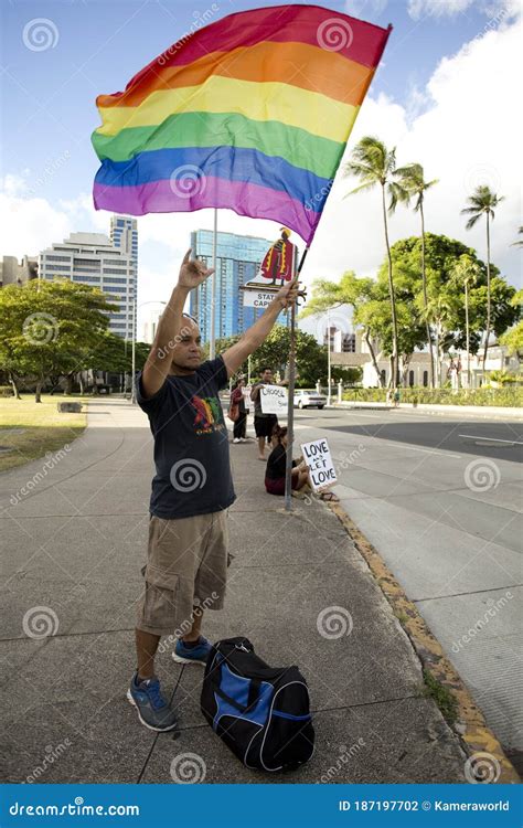 Marriage Equality Rally At The Hawaii State Capital Editorial Photography Image Of State
