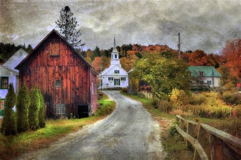 White Church In Autumn Vermont Country Scene Photograph By Joann Vitali