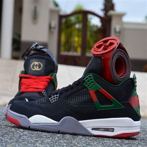 Air Jordan 4 Gucci Customs By Customs From Pr Sneakerfiles