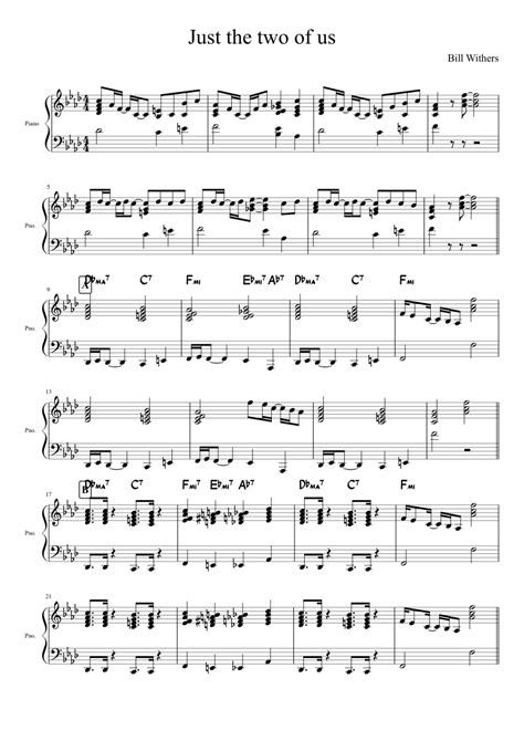 Just The Two Of Us Sheet Music For Piano Solo