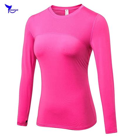 2019 Women Compression Running Shirts Quick Dry Elastic Mesh Splicing