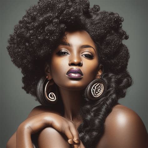 Melanin Queen Dark Skinned Woman In Luxurious Big Curls · Creative Fabrica