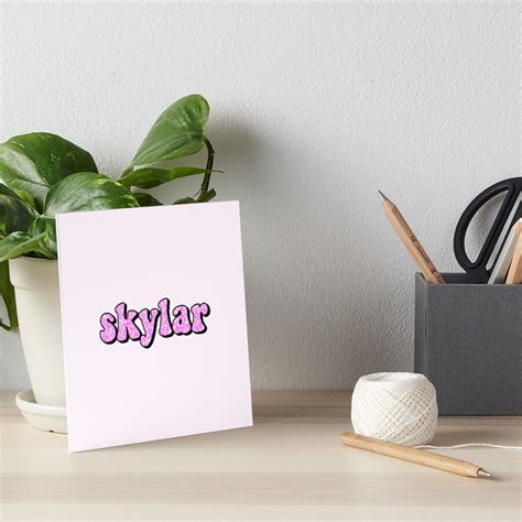 Aesthetic Hot Pink Glitter Skylar Name Art Board Print By Star10008