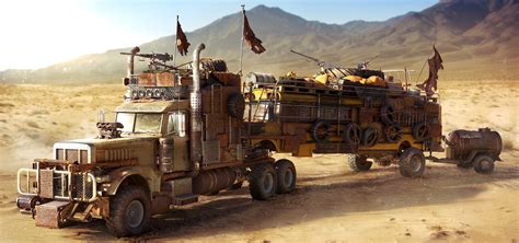 Vehicle Digital Art Artwork Apocalyptic Mad Max Trucks Wallpapers