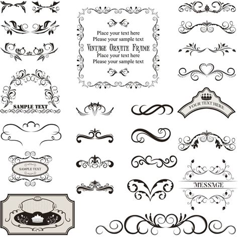 Vintage Decorated Frame Templates Vector Vector Graphics Blog