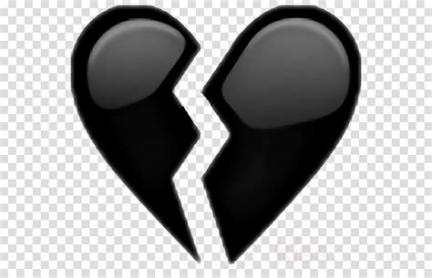 Black Broken Heart Emoji Clipart Emoji Broken Heart Png Iphone Emoji