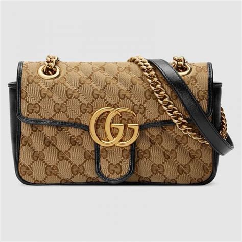 Gucci Gg Women Gg Marmont Mini Bag Beige Original Canvas Lulux