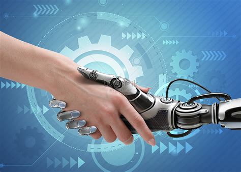 A Mans Handshake With A Robot Creative Imagepicture Free Download