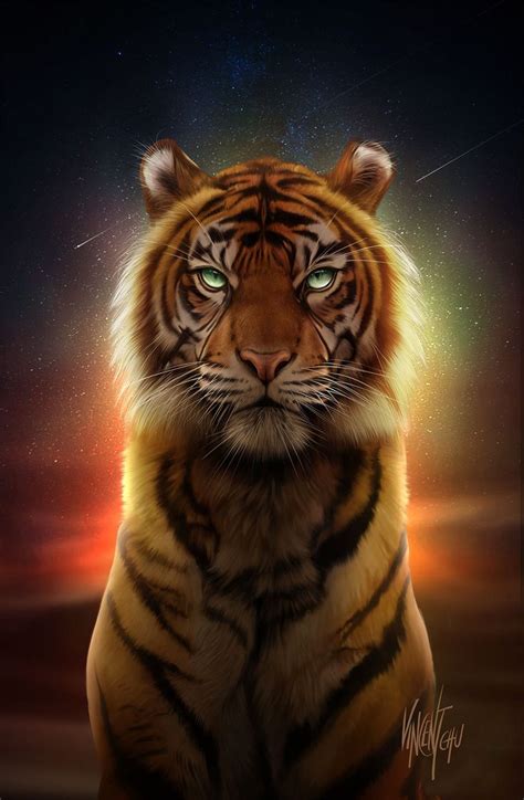Tiger In The Night On Behance Imagenes De Felinos Imagenes De