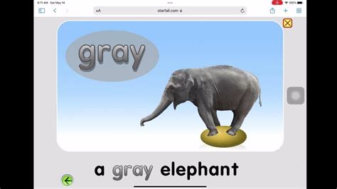 Color Gray Learning Colors For Kids By Starfall Youtube