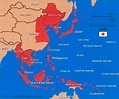 Japan controlled most of the land on the Pacific during World War II ...