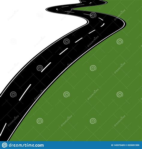 Curved Road With Markings Vector Stock Vector Illustration Of Route