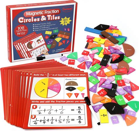 Buy Torlam Magnetic Fraction Tiles And Fraction Circles Activity Set