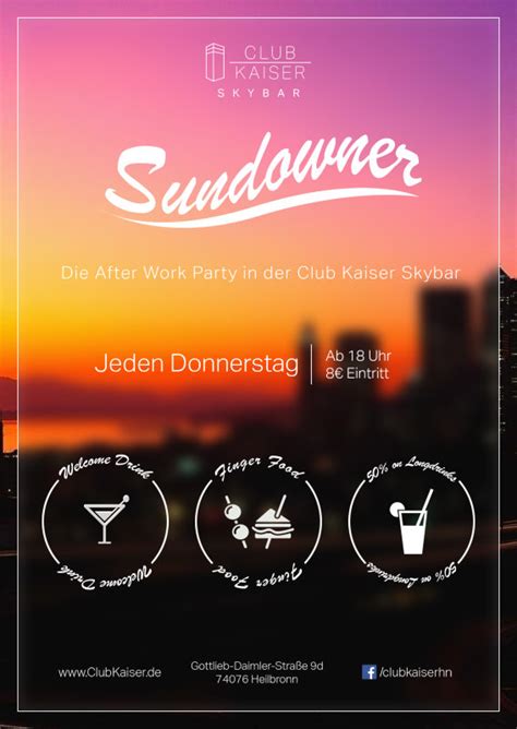 Event Sundowner Die After Work Party Club Kaiser Skybar In