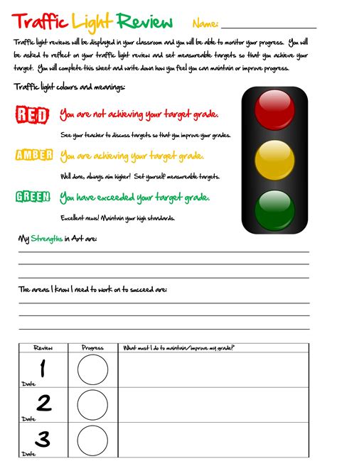 Traffic Light Review Rehashed Instructional Resources Art Teaching