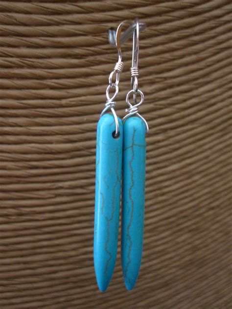 Turquoise Spike Earrings Turquoise Magnesite Spike Turquoise Etsy