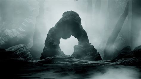 Stones Rocks Art Fog Water Picture Photo Desktop Wallpaper