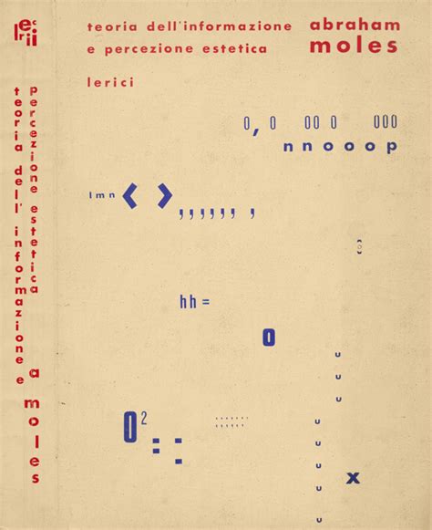 Abraham Moles 1973 Teoria Dellinformazione E Percezione Estetica