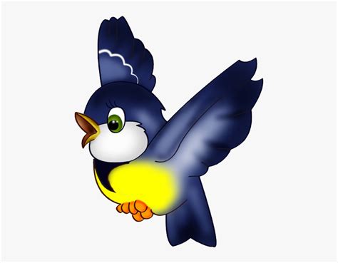Blue Bird Clip Art Flying Transparent Bird Clipart Hd Png Download